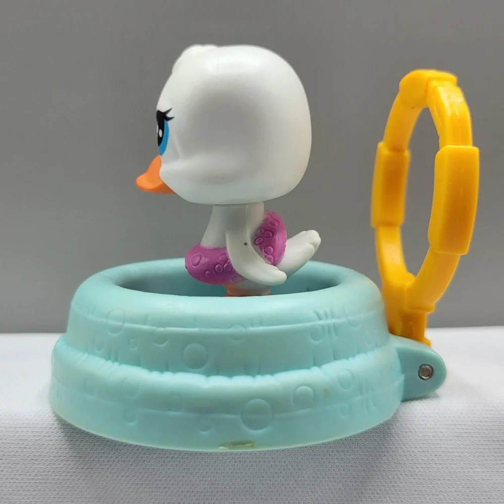 Littlest Pet Shop Mcdonalds Duck Figure With Blue Pool & Yellow Clip Hasbro
